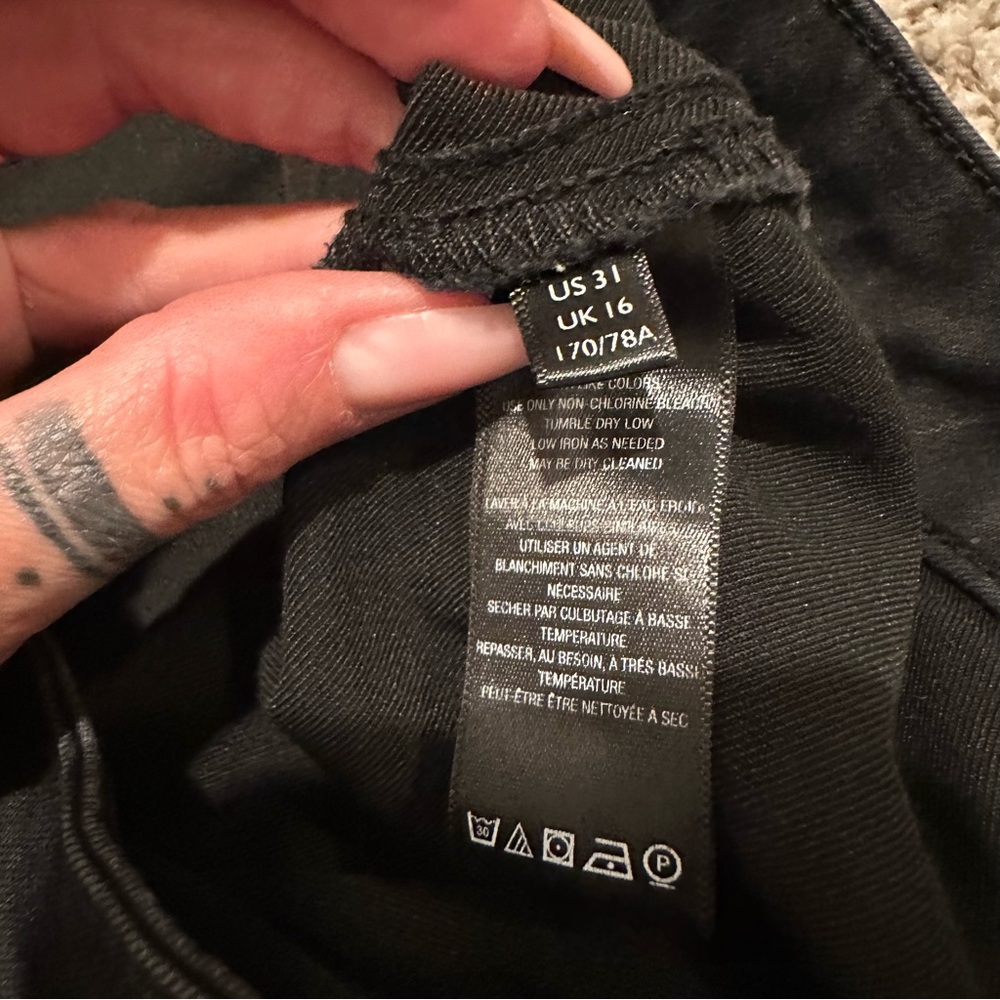 We the‎ Free People Just Float On Flare Denim Jeans Black Boho Wide Leg, Size 31 - Picture 6 of 13